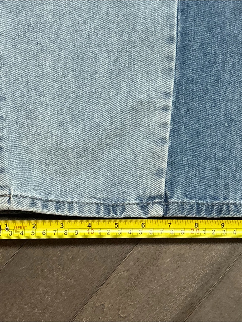 BlueFox Collective Jeans Womens 7 Wide Leg Color Block Light Wash High Rise - Picture 8 of 9